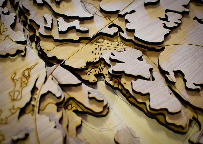 Wooden 3D map